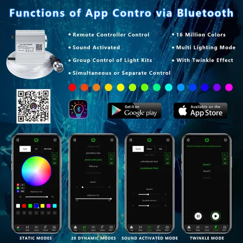 Miniatura 2 de AKEPO Luces sensoriales de fibra óptica para sala sensorial de autismo para niños, 10 W RGBW parpadeo+respuesta musical+control de aplicación