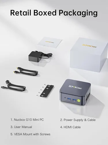 Miniatura 9 de GMKtec Mini computadora de PC, G10 Ryzen 5 3500U (Beats N150/4300U/3200U), 16GB RAM 256GB SSD 2.5GbE NIC LAN Escritorio Oficina Hogar Negocios HTPC