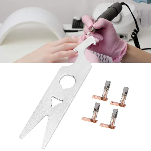 Miniatura 2 de Juego de 2 pares de llaves de cepillo de carbono, accesorios de pieza de repuesto para taladro de uñas, incluye cepillo de carbono y llave