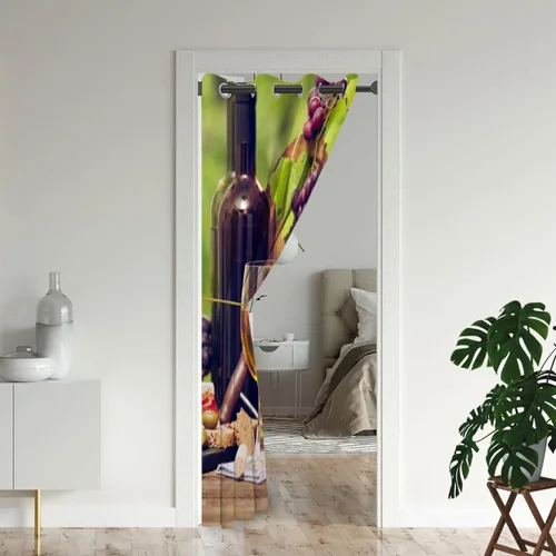 Miniatura 2 de Cortinas opacas románticas rústicas para puerta de vino de uva de granja para puertas de entrada, cortina opaca romántica para armario de dormitorio