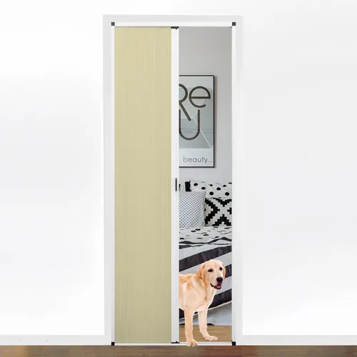 Miniatura 10 de MaKefeile Puerta celular plegable de acordeón sin perforaciones para puertas celulares, puertas correderas para dormitorios, pasillos, divisores