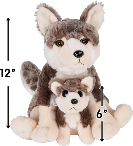 Miniatura 2 de Rhode Island Novelty Peluche de lobo de nacimiento de la vida de 12" y 6