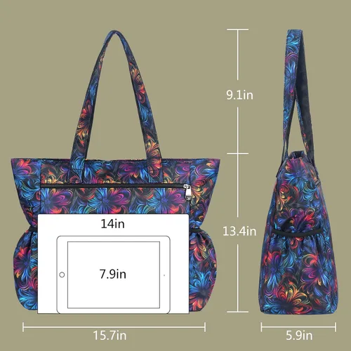 Miniatura 41 de CLOUDMUSIC Bolsa de hombro para enfermeras, profesores, trabajo, gimnasio, viajes, playa, mujeres, con gran capacidad, impermeable
