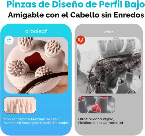 Miniatura 3 de arboleaf Masajeador Eléctrico para el Cuero Cabelludo, Masajeador de Cabeza, Alivio del Estrés del Cuero Cabelludo, 5 en 1 Amasado, 128 Nodos