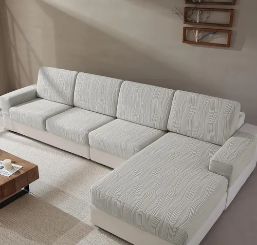 Miniatura 8 de QIANMEW Fundas de cojín para sofá, súper elásticas y lavables para asientos modulares y en forma de L, protector de muebles apto para mascotas