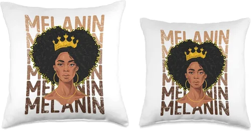 Miniatura 3 de Black Strong Women Afro Love Melanin African Girl American Throw Pillow