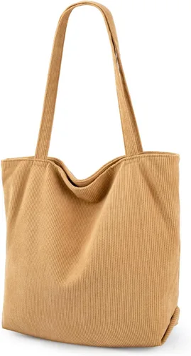 Miniatura 13 de Bolso de pana Iioscre para mujeres, bolsos hobo con cierre de cremallera, bolsos de hombro casuales de gran capacidad con bolsillos interiores