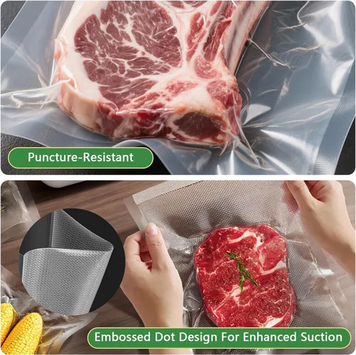 Miniatura 6 de 100 bolsas selladoras al vacío de 8 x 12 pulgadas para alimentos, bolsas de sellado al vacío precortadas, seguras para contacto con alimentos