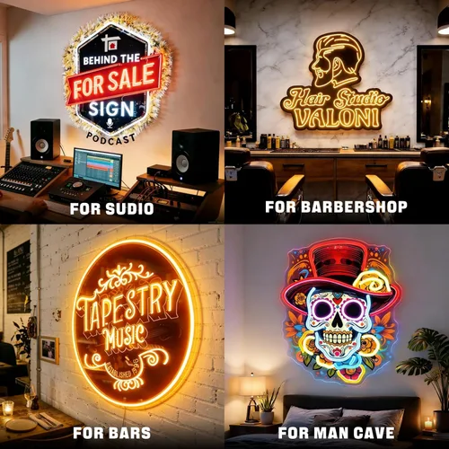 Miniatura 5 de Letrero de neón LED personalizado con impresión UV para bar, cafetería y salón de manicura, letrero de logotipo de negocios personalizado para pub