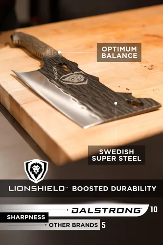 Miniatura 6 de Cuchillo de carnicero Dalstrong Obliterator - 9 pulgadas - Serie Barbarian - Cuchillo premium de acero de alto carbono 7CR17MOV - Mango de madera