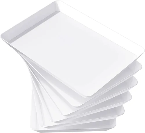 Miniatura 15 de Lifewit - 4 bandejas de servir para suministros de fiesta, plato de plástico reutilizable para servir alimentos para postres, aperitivos, frutas