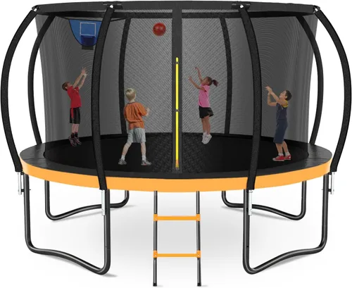 Miniatura 11 de Zevemomo - Trampolines de 8.0 pies, 10.0 pies, 12.0 pies, 14.0 pies, 16.0 pies, para exteriores, trampolines para niños y adultos, trampolines