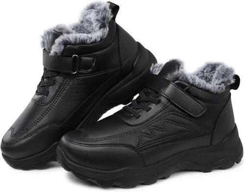 Miniatura 2 de SHIBEVER Botas impermeables para invierno para mujer botas de piel aislada, cálidas, informales, para clima frío, cómodas, antideslizantes