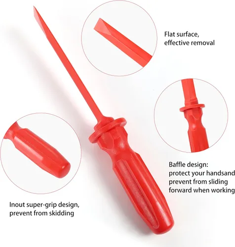 Miniatura 3 de Cincel de plástico resistente para quitar adhesivo de rueda, mango ergonómico antideslizante (HT-513)