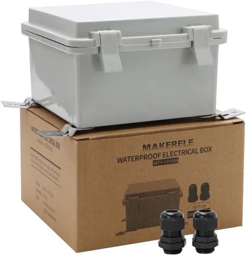 Miniatura 13 de MAKERELE - Caja de conexiones exterior pequeña impermeable para exterior con cerradura y soporte de pared 5.9" x 3.9" x 2.8" (150x100x70mm) con tapa