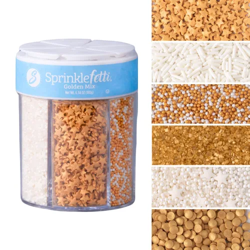 Sweets Indeed - Chispas 6 Celdas Mezcla de Chispas Comestibles Perfectas para Decoraciones de Pasteles, Horneado, Helados, Galletas, Adorno para