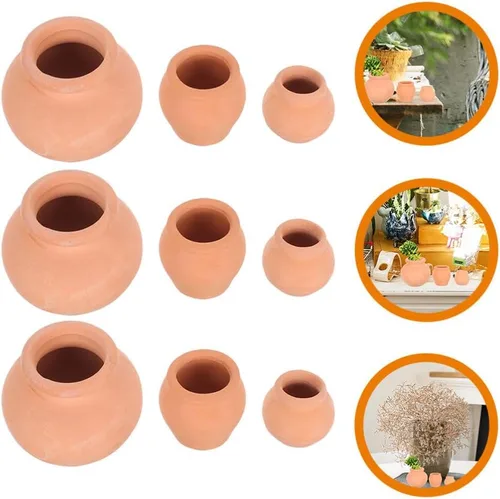 Miniatura 5 de Sewroro 9 mini macetas de cerámica para suculentas, pequeñas macetas de arcilla para espacios pequeños y decoración de oficina