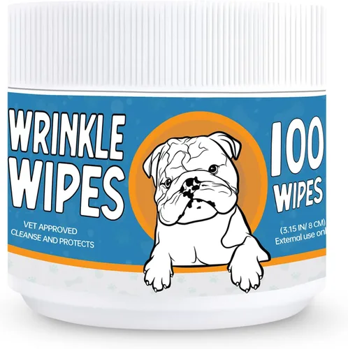 Bulldog - Toallitas antiarrugas para perros, desodorizantes y calmantes con extracto de madreselva, no irritantes, limpian arrugas, pliegues, patas