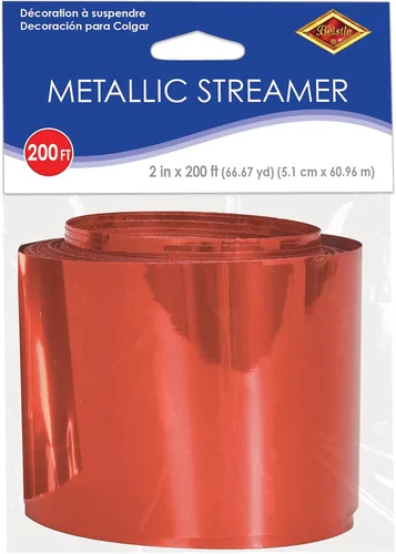 Miniatura 5 de Beistle Rojo 200' GLEAM 'N STREAMER, talla única (55365-R)