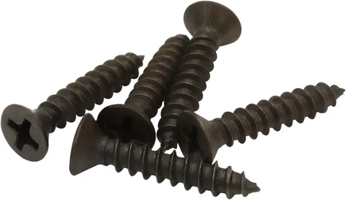 Miniatura 4 de Bolt Dropper 6 tornillos de madera Phillips de cabeza plana de acero inoxidable recubierto de óxido negro, (25 piezas), 18-8 (304) tornillos