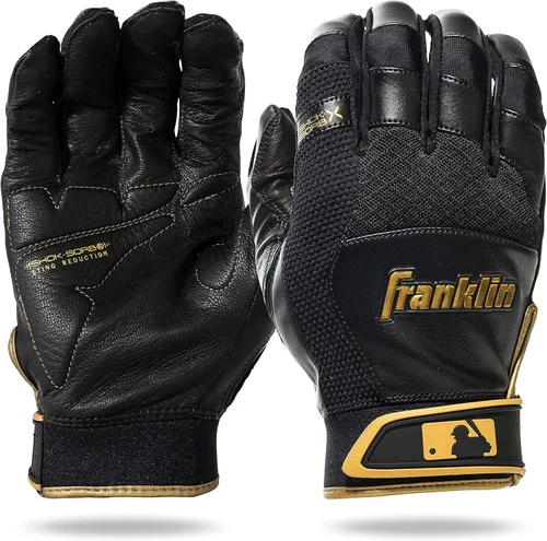 Miniatura 15 de Franklin Sports MLB - Guantes de bateo Shok-Sorb X para béisbol y sóftbol - Guantes de bateo acolchados sin picazón para adultos y jóvenes - Varias