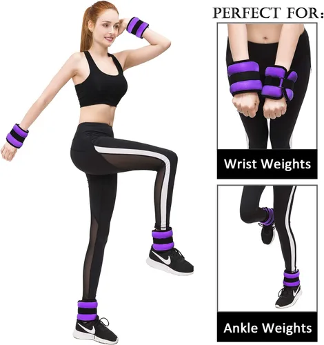 Miniatura 4 de Pesas de tobillo/muñeca, pesas pequeñas para mujeres y niños, equipo de ejercicio con correas ajustables para fitness, gimnasio, baile, caminar
