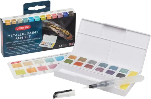 Derwent Pintura Metálica - Paleta de 12 tonos