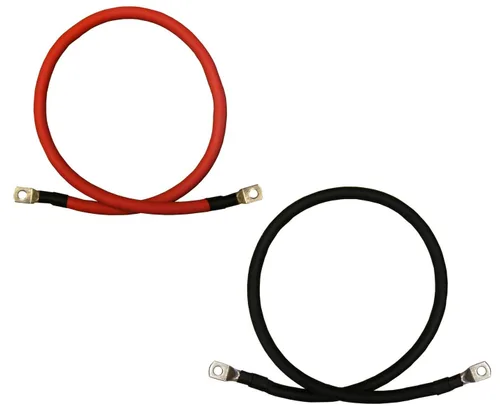 Cables inversores de batería de cobre puro rojo + negro calibre 6 AWG, solares, RV, automóvil, barco de 12 pulgadas 3/8 + terminales de 5/16 pulgadas