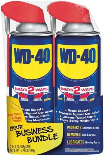 WD-40 Fórmula original, producto multiusos con aerosoles inteligentes de paja de 2 maneras, 14.4 onzas [paquete de 2]
