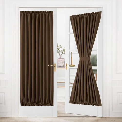 Miniatura 189 de DWCN Cortinas para puerta francesa: cortina térmica con bolsillo para barra para puertas con ventana de vidrio, puertas de cocina y patio