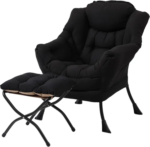 Miniatura 25 de Welnow - Silla perezosa con otomana, moderna silla de descanso con reposabrazos y bolsillo lateral, juego de sillón tapizado de ocio, sillón