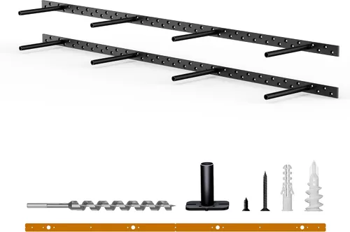 Miniatura 11 de Kit de soporte de estante flotante (no necesita enrutador) con plantilla de guía de taladro - Se adapta a estantes de 1 a 4 pulgadas de grosor