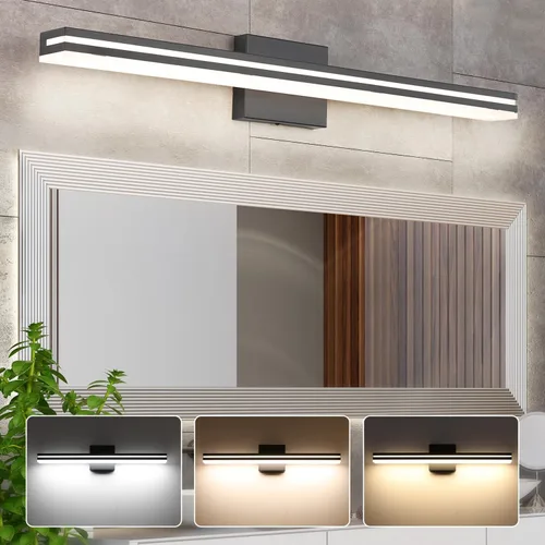 Miniatura 32 de SineRise Barra de Luz LED Moderna para Tocador de Baño de 16 Pulgadas, Accesorios de Iluminación de Pared de Baño Modernos de Acrílico Cromado Sobre