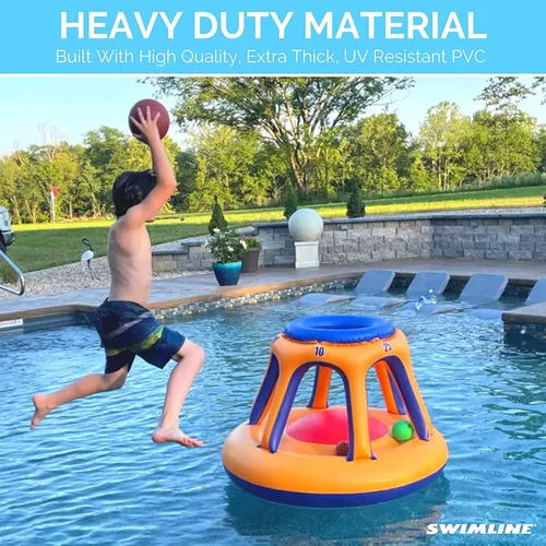Miniatura 7 de Piscina inflable gigante de juguete Swimline para shootball Juego de baloncesto flotante (inflable)