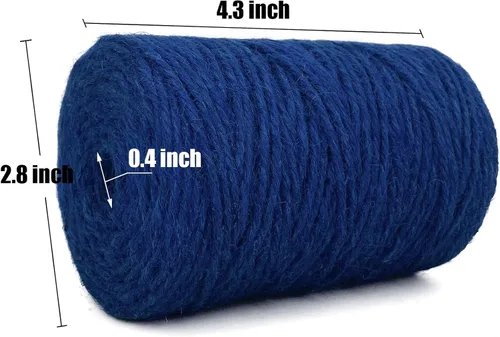 Miniatura 2 de Leecogo - Cuerda de yute azul rey de 2.5mm, 100 metros, cuerda de jardín resistente para manualidades, plantas y proyectos decorativos Azul real
