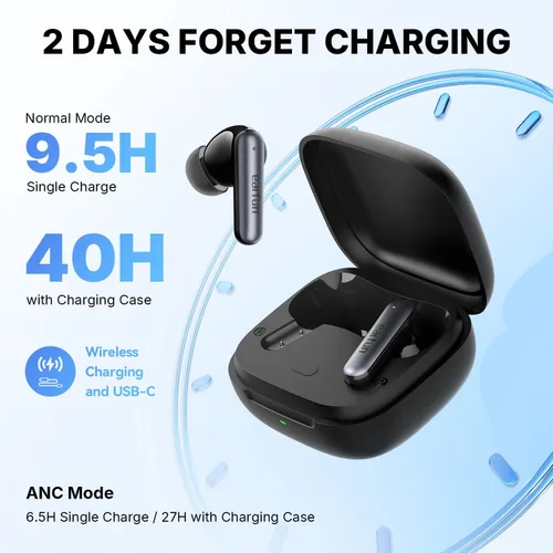 Miniatura 5 de EarFun Air Pro 4i Auriculares inalámbricos con cancelación de ruido, sonido de alta resolución con LDAC, 6 micrófonos AI ENC Clear Call, 40 horas
