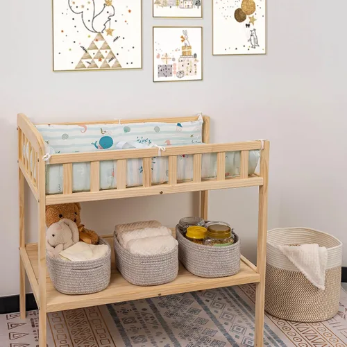 Miniatura 2 de CubesLand Cesta rectangular de organización/almacenamiento, cestas tejidas de cuerda de algodón natural para organizar, cesta pequeña para niños