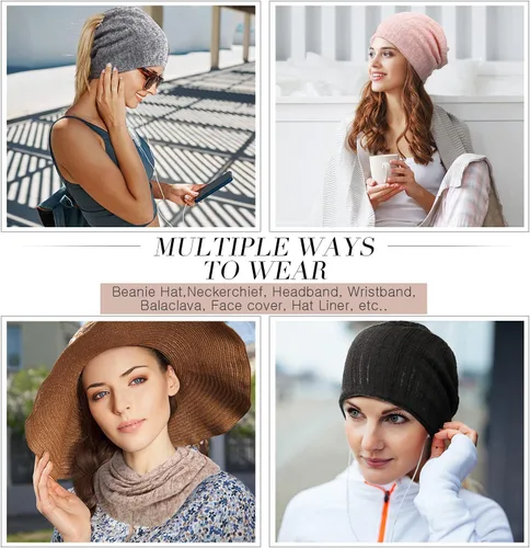 Miniatura 3 de Gorro holgado para mujer, 5 piezas, turbante, elástico, para el cáncer, gorros, bufanda para dormir