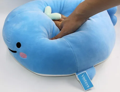 Miniatura 7 de Muy suave ballena azul tiburón abrazar almohada de peluche muñeca pez peluche animales de peluche 17 pulgadas