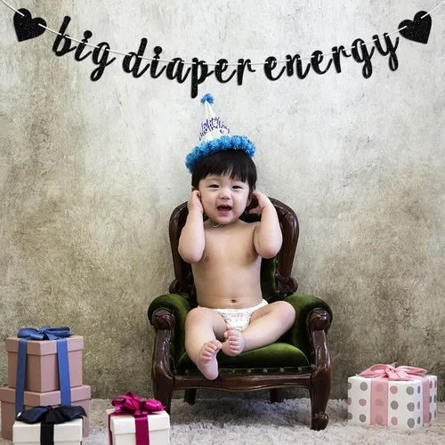Miniatura 5 de Cartel de energía de gran pañal, letrero de bienvenida de cumpleaños para niños, feliz cumpleaños/baby shower, suministros de decoración para niños