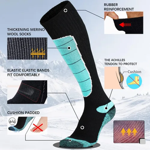 Miniatura 4 de Merino Wool Ski Socks Cold Weather Socks for Snowboarding Snow Winter Thermal Knee-high Warm Socks Hunting