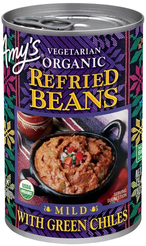 Miniatura 9 de Amy's Frijoles refritos orgánicos enlatados, frijoles tradicionales ligeros en sodio, veganos sin gluten y vegetarianos, 15.4 onzas (paquete de 12)