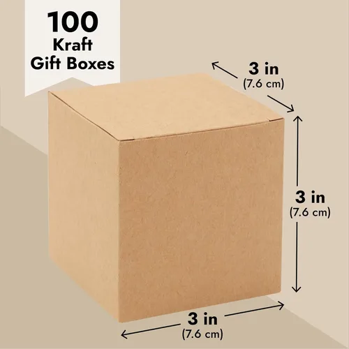 Miniatura 3 de Juvale Caja de Propuesta para Dama de Honor - Paquete de 100, Marrón, 3 x 3 x 3 Pulgadas - Mini Cajas de Regalo con Tapa para Galletas y Caramelos