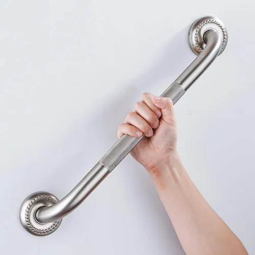 Miniatura 11 de Barra de agarre de ducha texturizada, rieles de soporte de baño de 12 pulgadas, elegante barandilla de mano con reposabrazos de seguridad, acabado