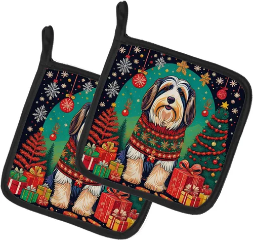 Miniatura 12 de Caroline's Treasures Fawn Pug - Par de soportes para ollas de Navidad, resistentes al calor, juego de ollas para horno, almohadillas calientes