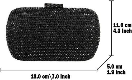 Miniatura 3 de Boutique De FGG Bolsos de noche y embragues brillantes para mujer, bolso de mano de cristal para fiesta formal, bolso de mano con diamantes