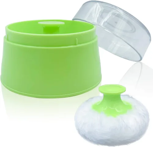 Caja de soplo de polvo de bebé sin BPA, grande de 2.8 pulgadas, estuche de polvo esponjoso para después del baño, contenedor de polvo de