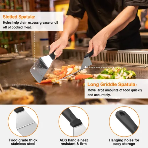 Miniatura 4 de Kit de accesorios para parrilla, juego de 25 piezas de accesorios de parrilla de parte superior plana para Blackstone y Camp Chef, juego
