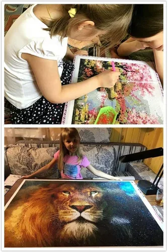 Miniatura 7 de ZSNUOK - Kit de pintura de diamantes 5D para bricolaje, kit de arte de diamantes 5D, taladro redondo completo para adultos o niños, kits de bordado