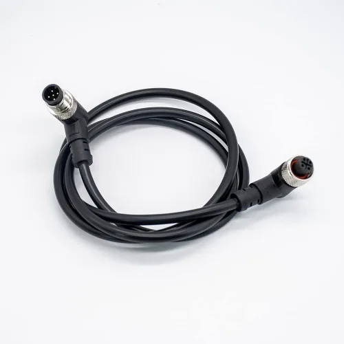 Miniatura 7 de Elecbee M12 Conector de ángulo recto macho a hembra A-Coding 1M AWG22 hembra a macho Cable M12 (5 pines)